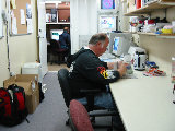 Al Phinney doing some benchwork in the S-Pol Annex. (R.Rilling, 2002-May-13)