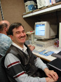 Dr. Frederic Fabry having a good time at S-Pol.  Brandon Slaten in background. (R.Rilling, 2002-May-13)