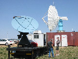 X-Pol testing solar scans.  S-Pol in background. (R.Rilling, 2002-May-13)
