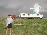 T. Weckwerth viewing gust front at SPOL (J.Pinto, 2002-Jun-15)
