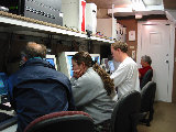 Jim Wilson, Crystal Pettet, Joe VanAndel and Jon Lutz in the S-Pol Control Center. (R.Rilling, 2002-May-13)