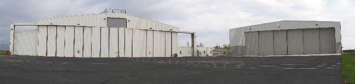 thumbnail photo of both RAF hangars (13,162 byte jpg)