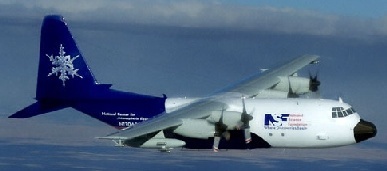 NCAR/NSF C130 Research Aircraft photo, 387x171 jpg