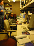 Soccoro Medina of U. Washington at UW Mountain Zebra console, S-Pol. (R.Rilling, Dec-2001)