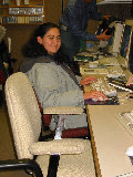 Soccoro Medina of U. Washington at UW Mountain Zebra console, S-Pol. (R.Rilling, Dec-2001)