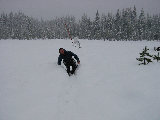 Fallen and can't get up: Jonathan Emmett at the ODOT radiometer site. (D.Ferraro, Nov-2001)