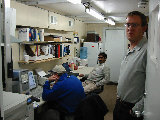 Interior of S-Pol annex.  Joe VanAndel, Don Ferraro, and J. Vivekanandan. (R.Rilling, Dec-2001)