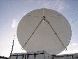 Sunlight leaking between the segments of the S-Pol antenna. (R.Rilling, Dec-2001)