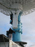 Jonathan Emmett gets training on how to level the S-Pol antenna.  Don Ferraro and Al Phinney provide guidance. (R.Rilling, 27-Nov-2001)