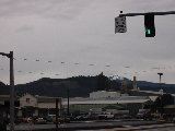 Sweet Home, OR. Main street, looking west over the old wood mill. (R.Rilling, 2001-Dec-02)